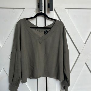Nike yoga luxe v neck fleece top